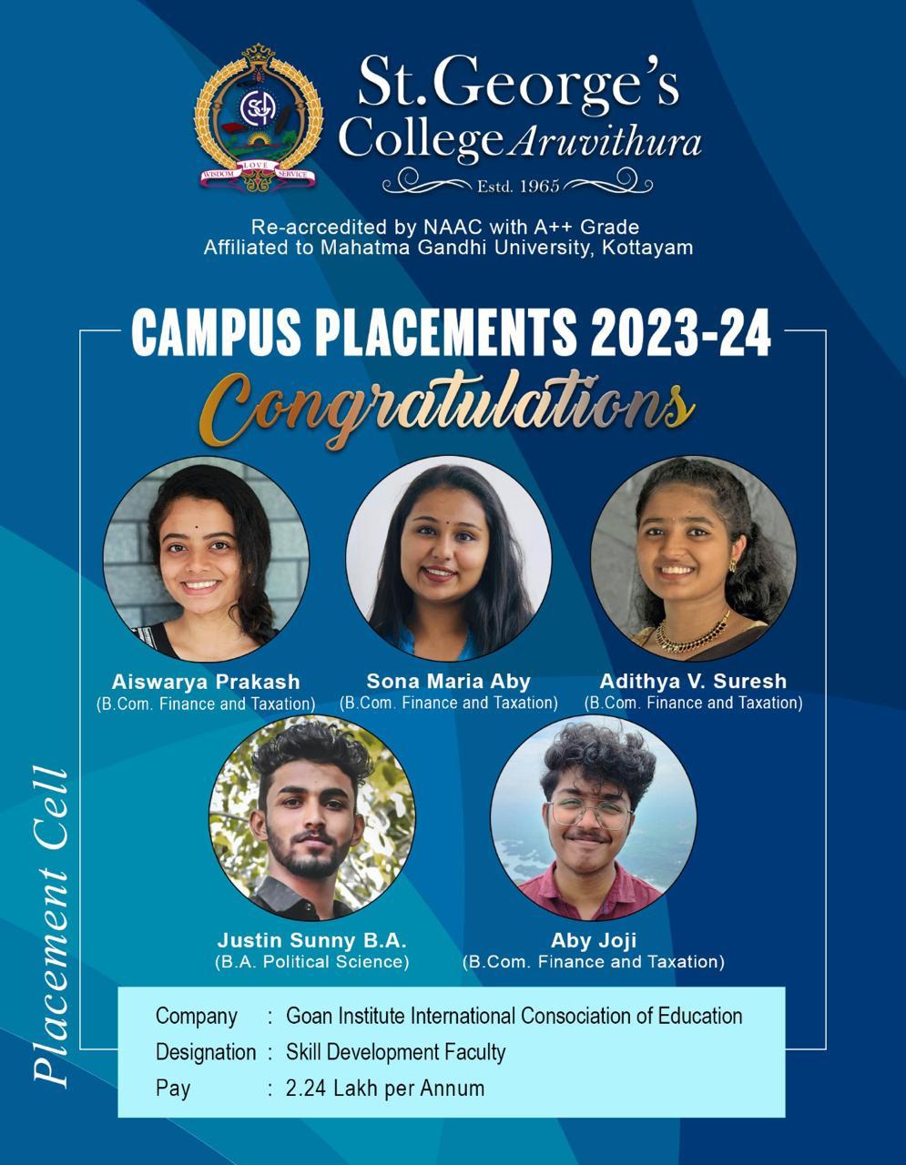 Placements 2023-24: Goan Institute